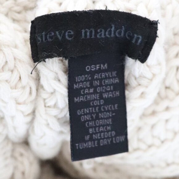 Steve Madden Womens US OS Cream Chunky Knit Turtleneck Pullover Poncho Sweater - Picture 11 of 11